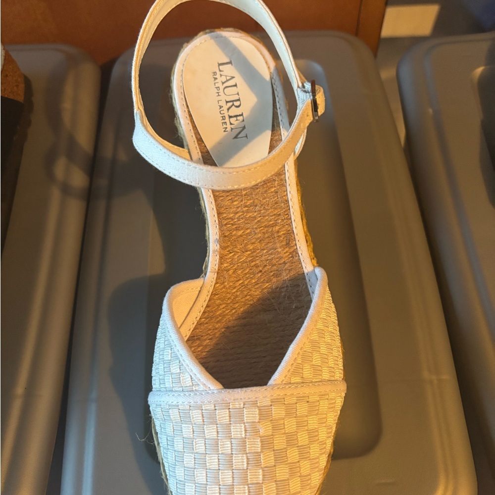 Lauren Ralph Lauren Women's Cream Woven Espadrilles